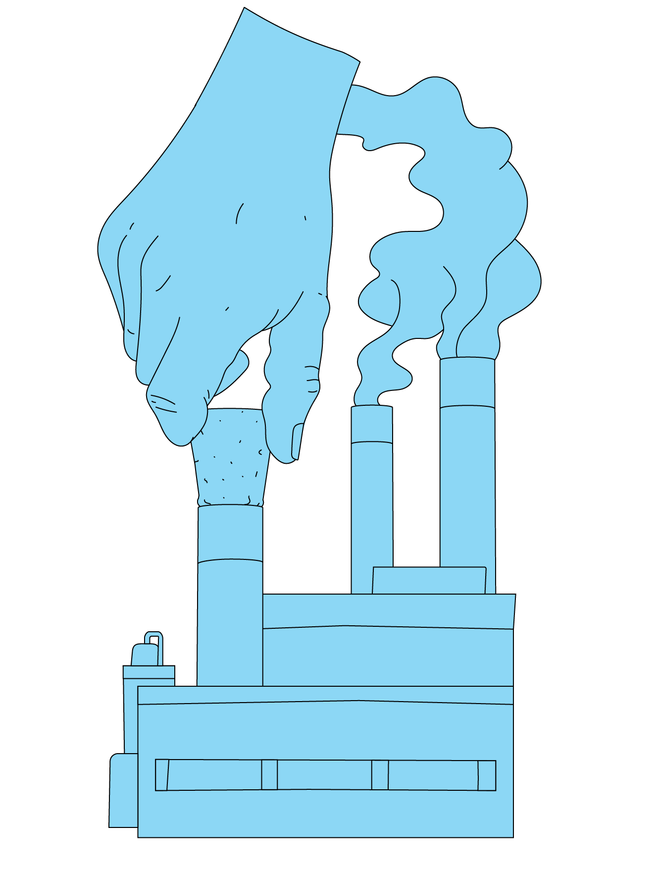 Illustration von «Weniger Treibhausgas-Emissionen»